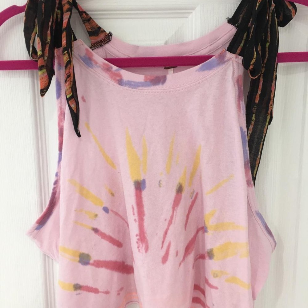 Free People Koa Tie-Dye Tank Top, Pink Light - Picture 4 of 5